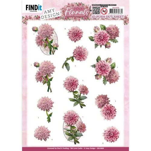 Pink Florals Die-Cuts Dahlias